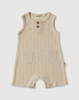 Rib Baby Romper - Bone
