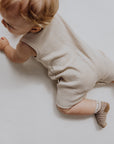 Rib Baby Romper - Bone