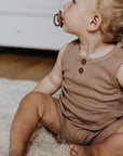Rib Baby Romper - Bronze