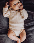 Wool Rib L/S Bodysuit - Oat