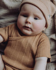 Wool Rib S/S Bodysuit - Fawn