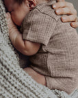 Wool Rib S/S Bodysuit - Sand