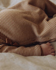 Wool Rib Footie - Fawn Stripe
