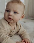 Wool Rib Henley Top - Oat