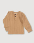 Wool Rib Henley Top - Fawn