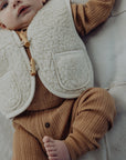 Wool Rib Henley Top - Fawn
