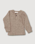 Wool Rib Henley Top - Sand