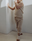 Wool Rib Leggings - Oat