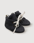 Wool Rib Baby Booties - Storm Stripe