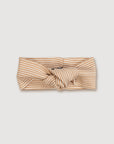 Wool Rib Knotted Headband - Fawn Stripe