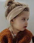 Wool Rib Knotted Headband - Fawn Stripe