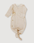 Wool Rib Kimono Gown - Oat