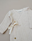 Wool Rib Kimono Gown - Oat