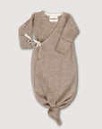 Wool Rib Kimono Gown - Sand