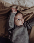 Wool Rib Swaddle Blanket - Fawn Stripe