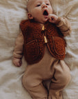 Wool Sherpa Vest - Chestnut