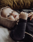 Wool Knitted Bonnet - Oat