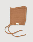 Wool Knitted Bonnet - Fawn