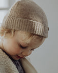 Wool Knitted Fisherman's Beanie - Oat