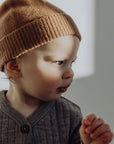 Wool Knitted Fisherman's Beanie - Fawn