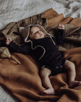 Wool Knitted Blanket - Fawn