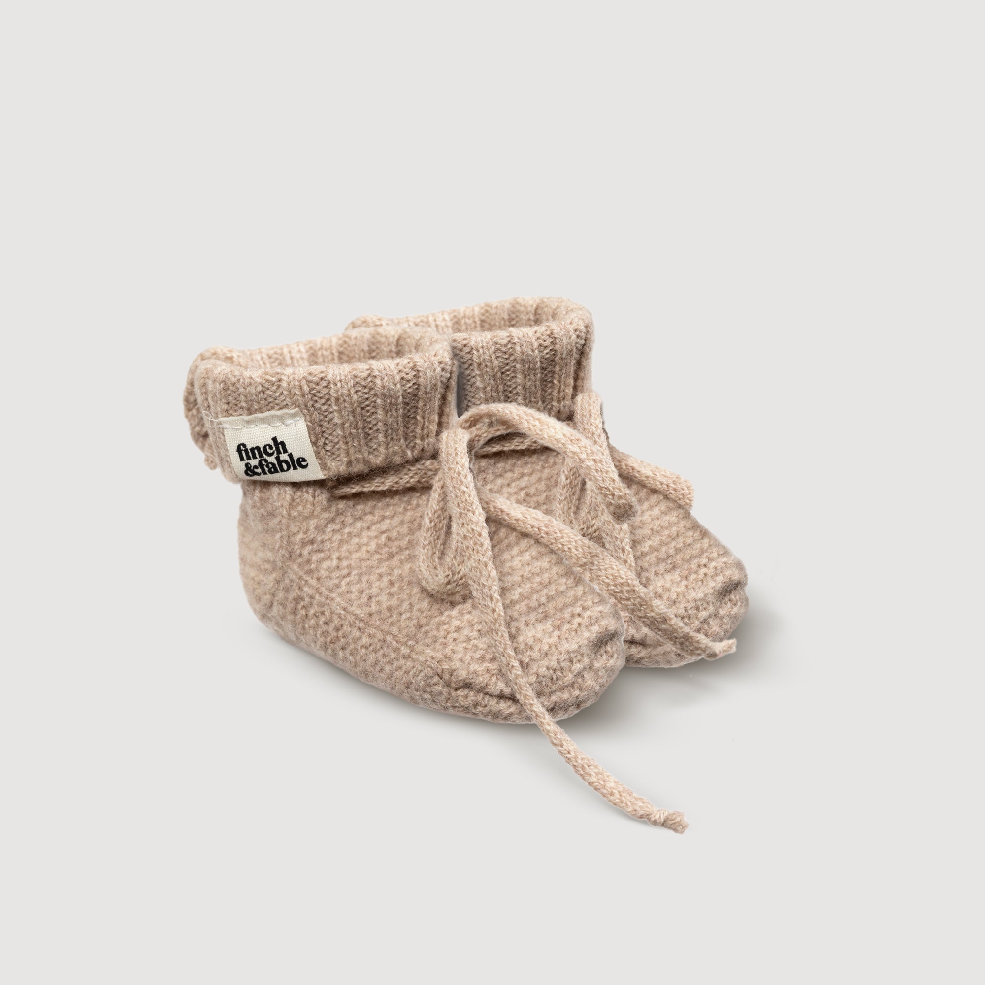 Finch & Fable - Wool Knitted Baby Booties - Oat Finch & Fable - Wool Knitted Baby Booties - Oat