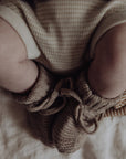 Wool Knitted Baby Booties - Oat