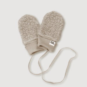 Wool Sherpa Mittens - Sand