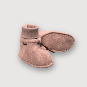 Wool Baby Booties - Biscuit