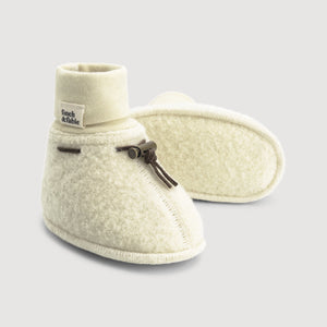 Wool Baby Booties - Milk