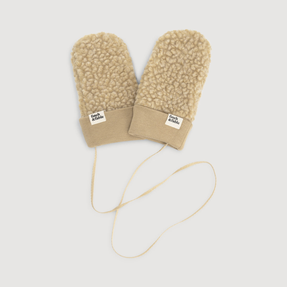 Wool Sherpa Mittens - Soft Sand