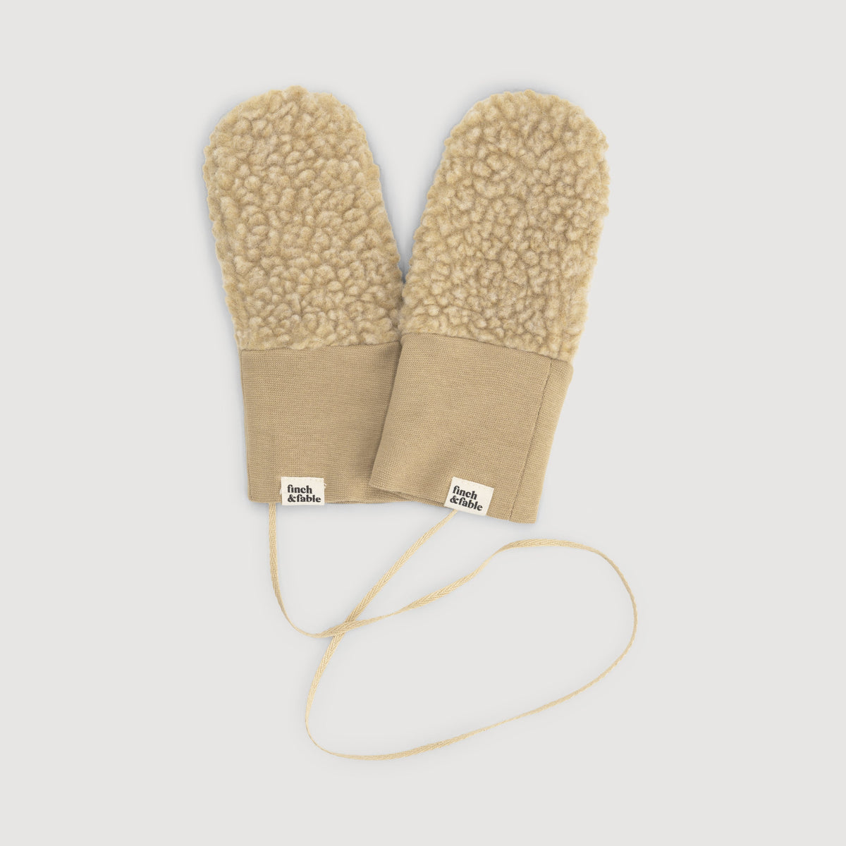 Wool Sherpa Mittens - Soft Sand