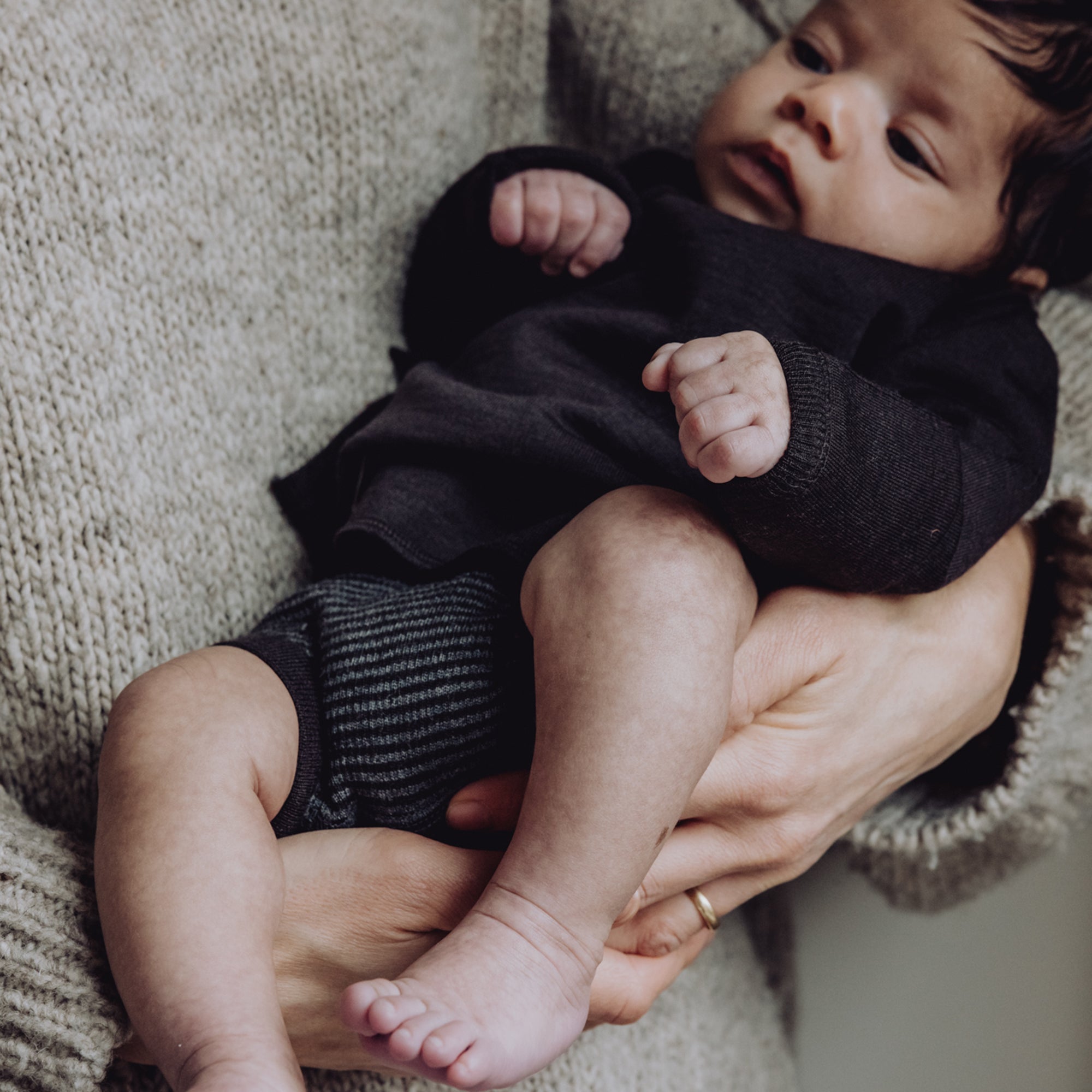 Wool Rib Bloomers - Storm Stripe