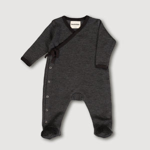 Wool Rib Footie - Storm Stripe