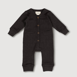 Wool Rib Playsuit - Storm