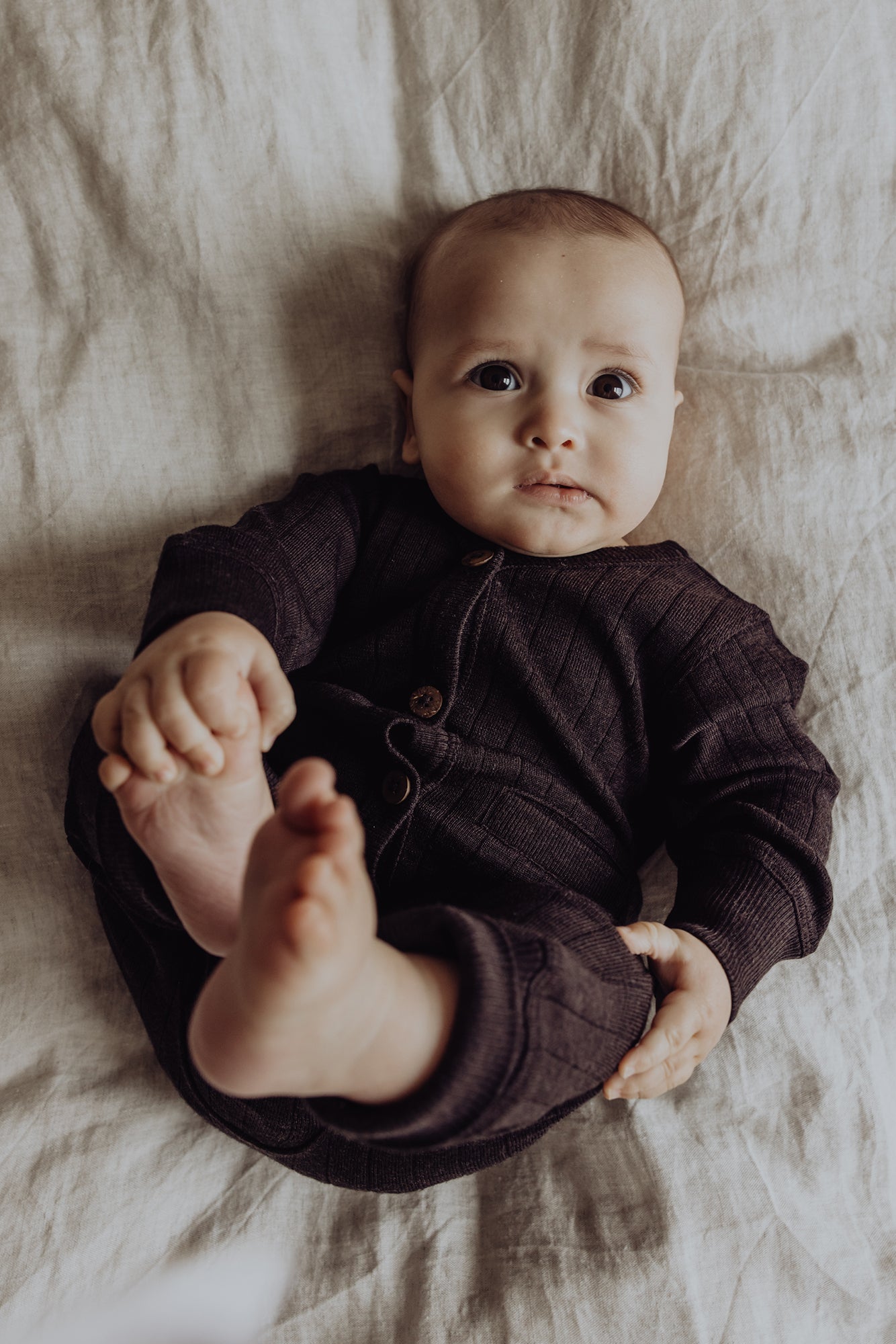 Wool Rib Playsuit - Storm
