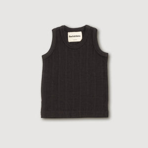 Wool Rib Singlet - Storm