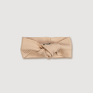 Wool Rib Knotted Headband - Fawn Stripe