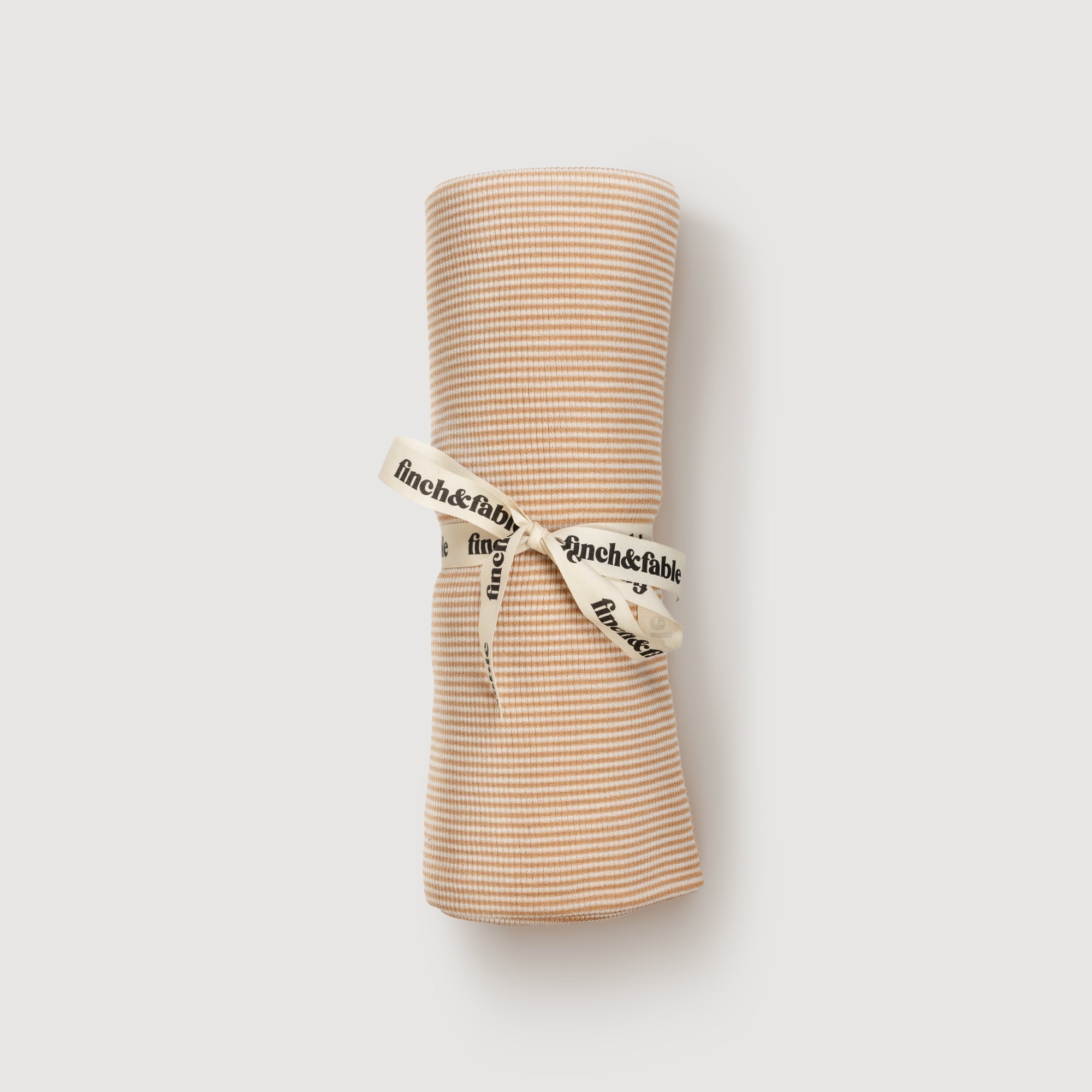 Wool Rib Swaddle Blanket - Fawn Stripe