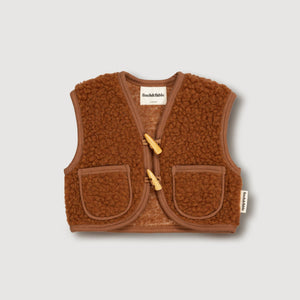 Wool Sherpa Vest - Chestnut