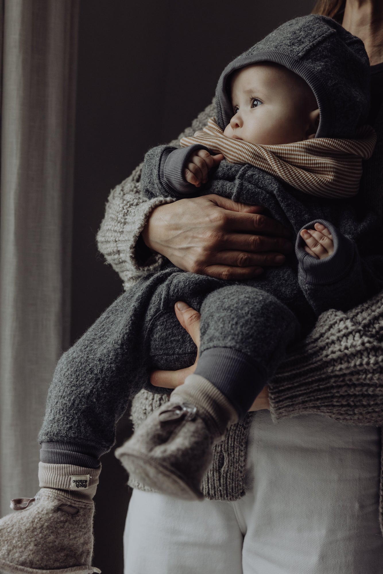 Sand Color Booties Wool Baby Booties - Sand | Finch & Fable