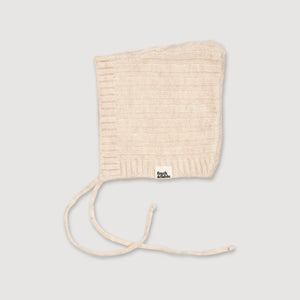 Wool Knitted Bonnet - Milk