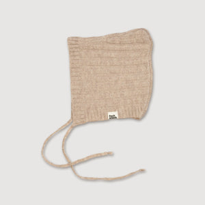 Wool Knitted Bonnet - Oat