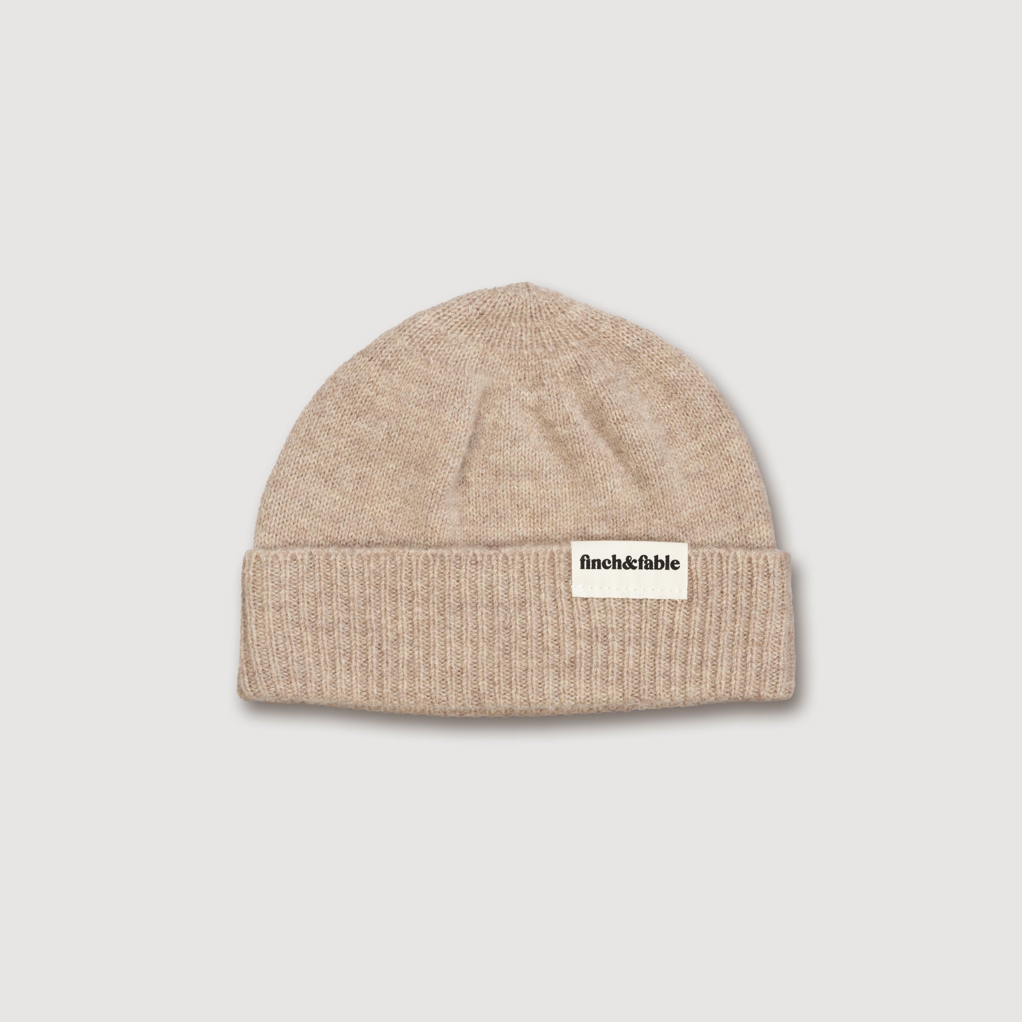 Wool Knitted Fisherman's Beanie - Fawn | Finch & Fable